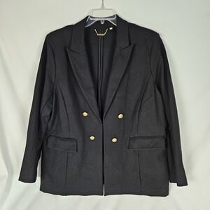 Chico's Black and Gold Blazer Classic Tailored Suit Jacket